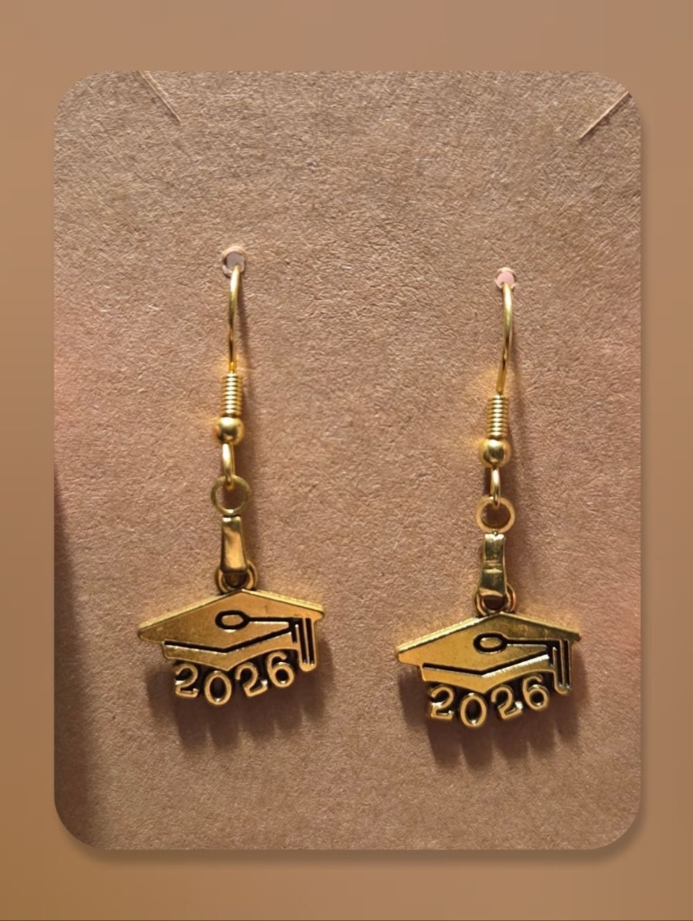 Gold 2026 Graduation Cap Dangle Earrings Class Of 2026 Graduate Gift